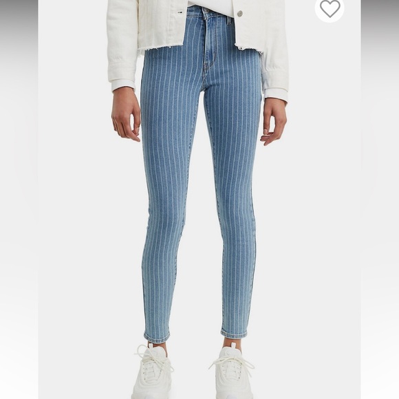 Levi’s denim skinny jeans women high waisted 721 sapphire stripe 26x30 - Picture 9 of 12